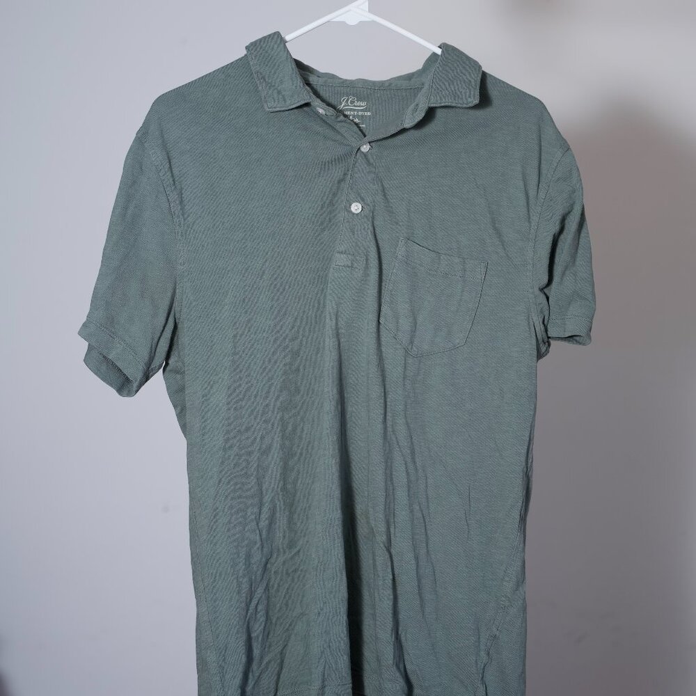 Green J Crew Knit Goods Polo
